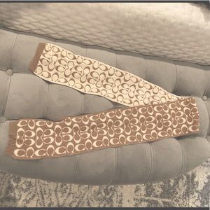 Coach beige + camel colored scarf; minor wear